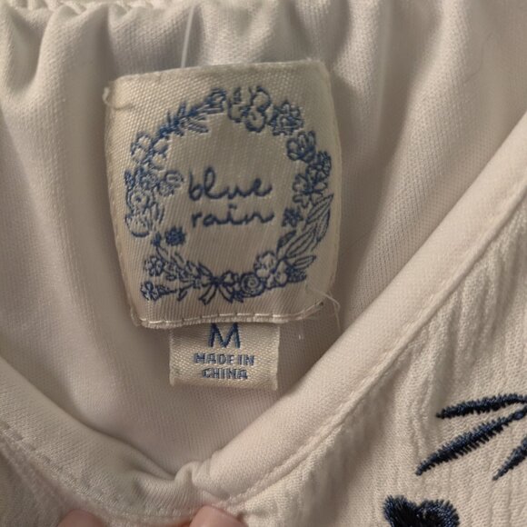 Blue Rain White Romper - Picture 2 of 2